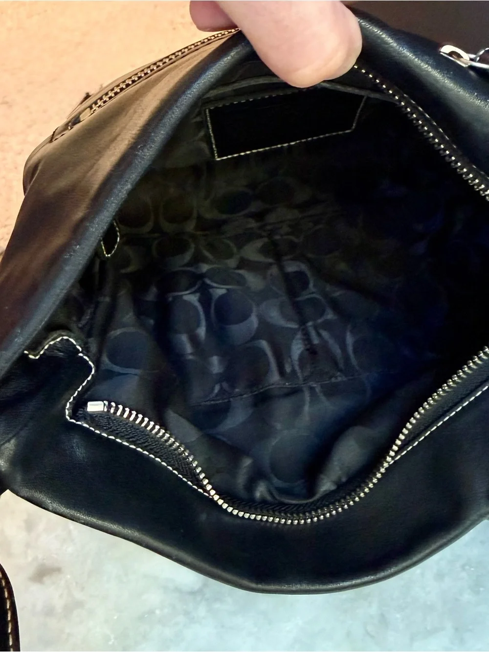 Vintage Coach Legacy Slim Duffle Bag - Black Glove Tanned Leather Style #1415